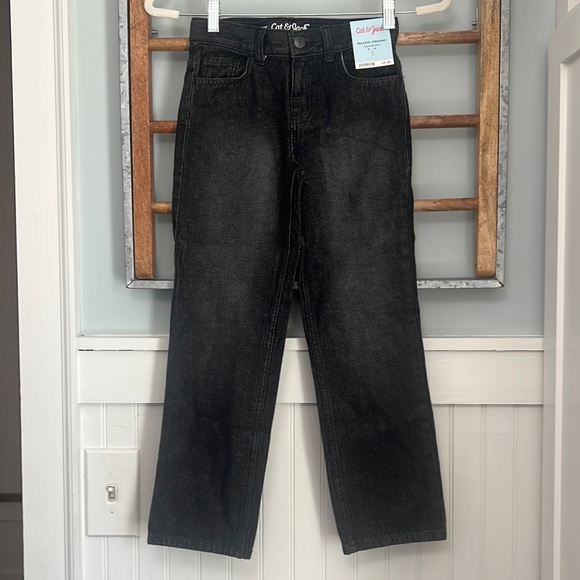 Boys Cat & Jack relaxed straight jean black NWT size 7 - Picture 1 of 4